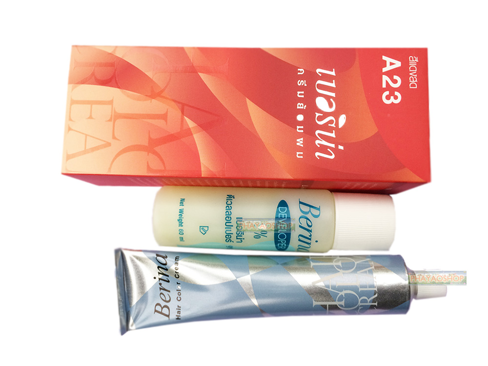 BERINA PERMANENT HAIR DYE COLOR CREAM #A23 BRIGHT RED COOL HOT CREZY FASHIONS